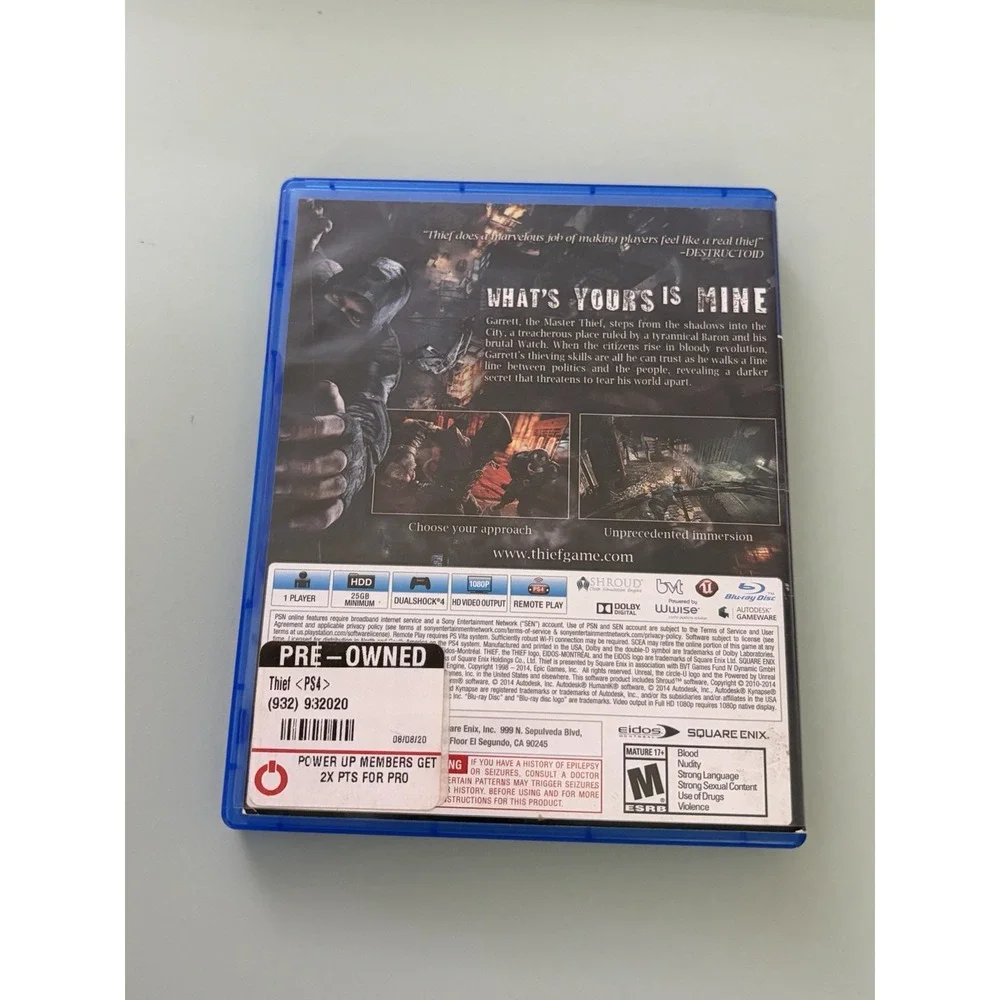 Thief Sony Playstation 4 Video Game PS4